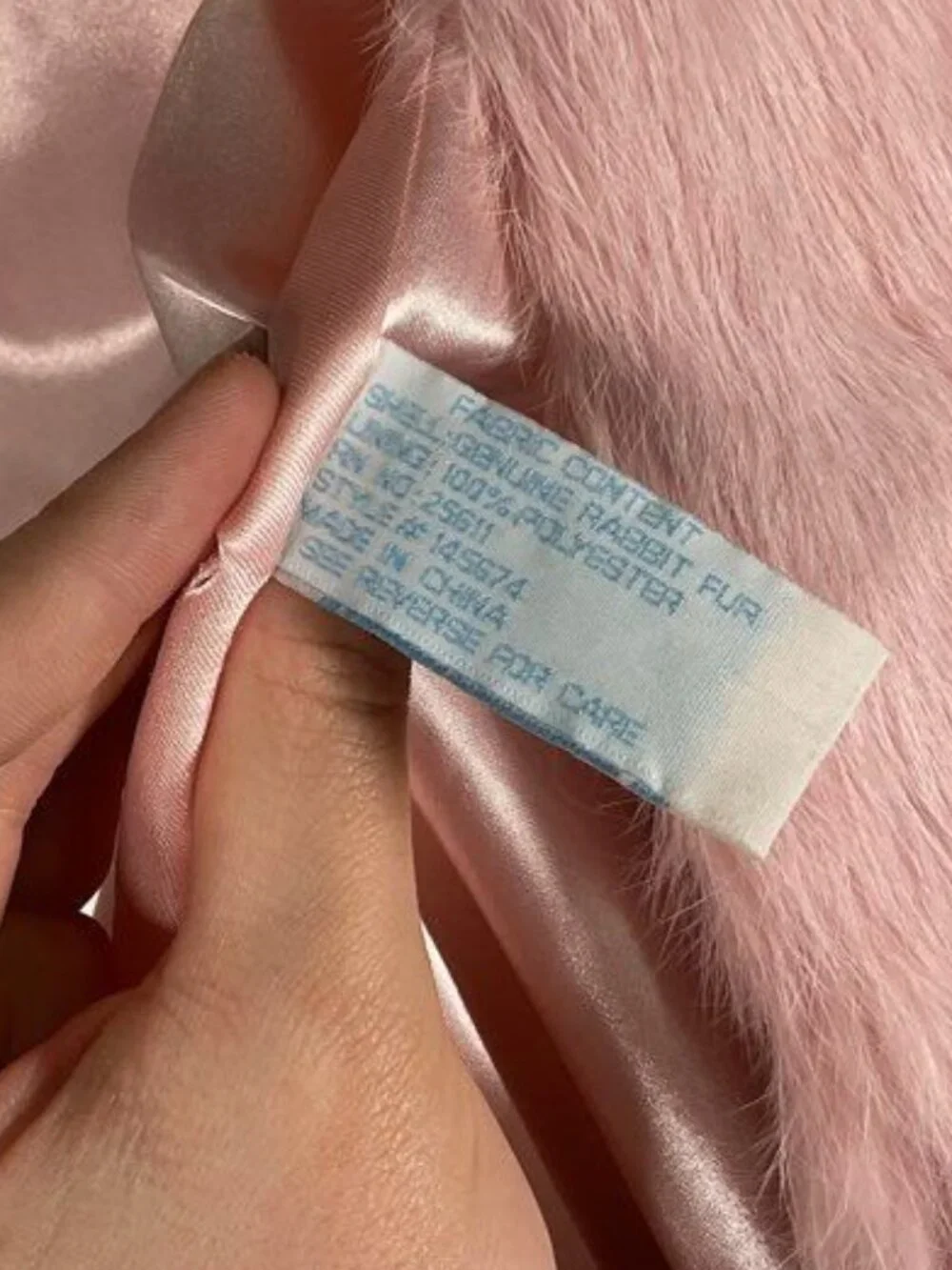AQUA~Pretty In Pink Rabbit Fur Jacket - Size S - Picture 5 of 5